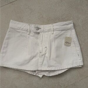 Free People Women's White Denim Mini Skort